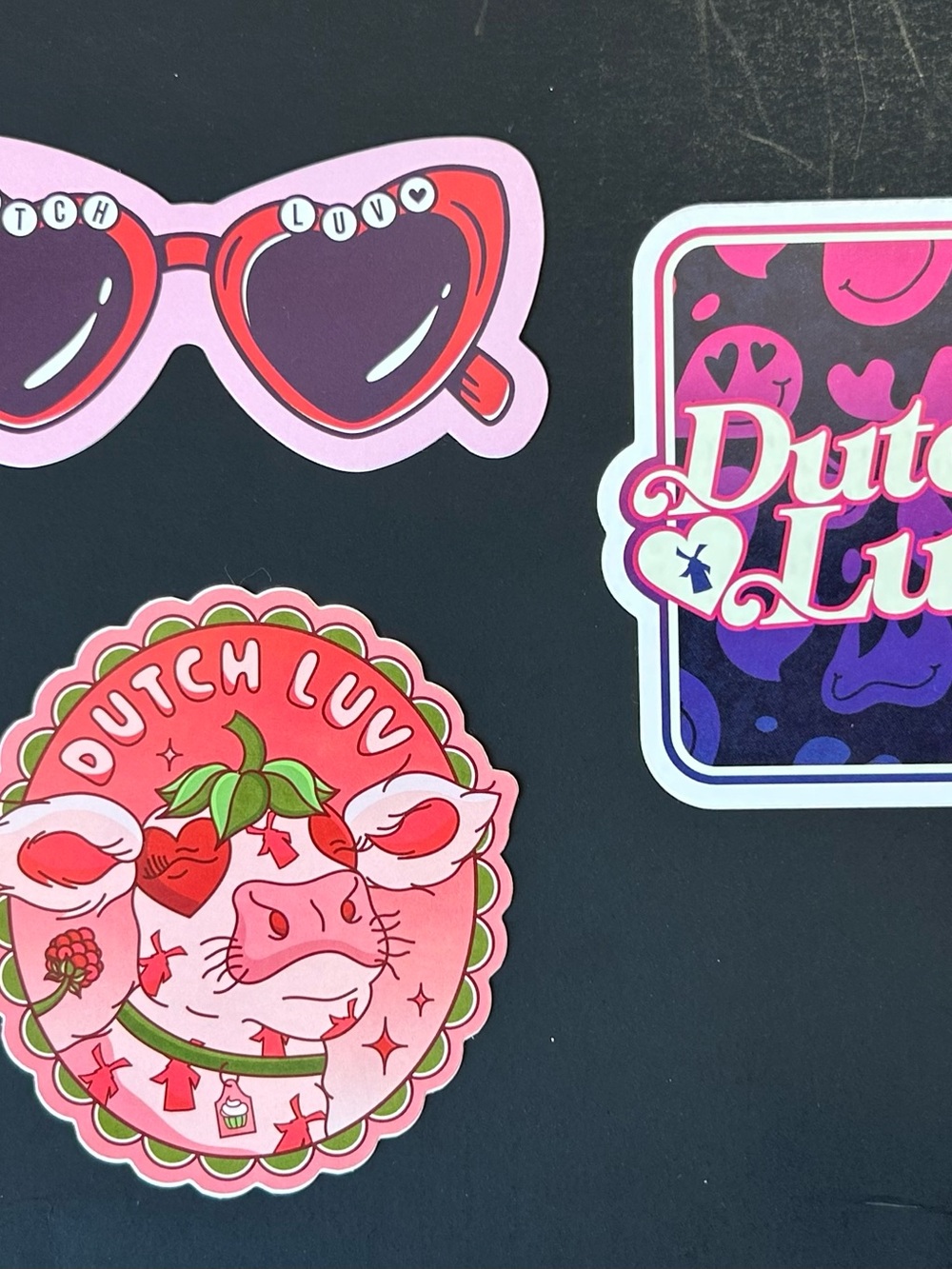 Dutch Bros Pink & Purple Sticker Trio